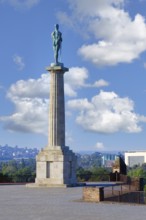 View over Belgrade and Statue of The Victor to commemorate victories against the Ottoman and