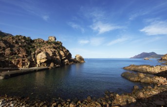 Marina de Porto in Porto Bay, a UNESCO World Heritage Site, Porto, Ota, west coast of Corsica,