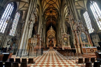 12th Century St. Stephen's Cathedral, Central nave, Vienna, Austria