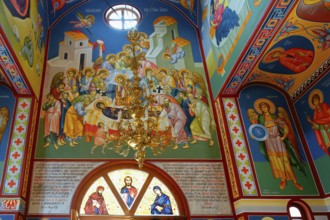 Bulgarian Orthodox Rock cave Monastery of Saint Dimitar Basarbowski, Church interior, Basarbovo,