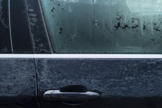 Frost car side window and door trap, Lugano, Tessin, Switzerland