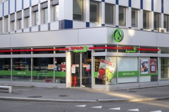Spar Express entrance, Lugano, Tessin, Switzerland