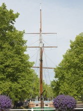 Kuff, flat-bottomed coastal cargo sailor, Margaretha von Papenburg, Main Canal, Papenburg, Emsland,