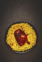 Kabsa, rice with chicken, Saudi Arabian dish, national dish, homemade, no people