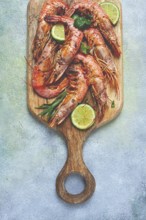 Fried Langoustines, Australian, lime and herbs, spices, homemade, no people