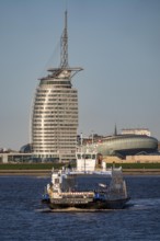 Weser ferry, ferry Nordenham, in the mouth of the Weser, connects Bremerhaven with Nordenham in