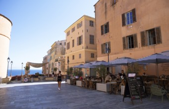 Place du Donjon or Piazza di Acorte on the citadel, old town, Bastia, Haute-Corse department,