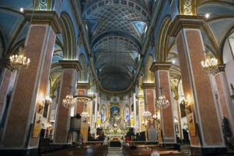 Sainte Marie Cathedral or Catedrale Santa Maria Assunta, interior view, old town, Bastia,