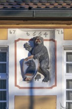 Bear with shield, the coat of arms of the Lords of Egloffstein, from 1664, at the former district