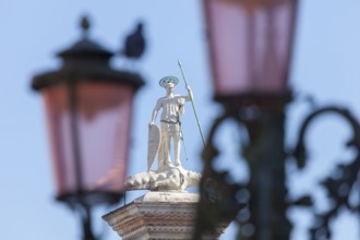 Theodorus Column on Piazzetta San Marco, San Marco, Venice, Veneto, Italy