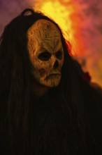 Krampus, fog, murmuring, winter, Waldburg Castle, Waldburg, Allgäu, Baden-Württemberg, Germany