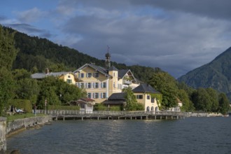 Historic town hall on the banks of Tegernsee, town of Tegernsee, Upper Bavaria, Bavaria, Germany