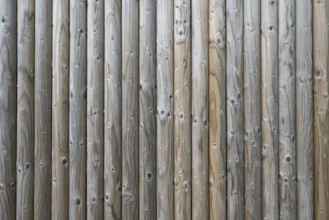 Wooden wall, palisade wall, vertical slats, detail, background picture