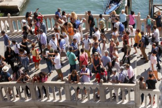 People on Ponte della Paglia, Venice, Veneto, Italy