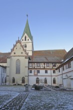 Benedictine monastery built 15th century, courtyard of the monastery church, Blaubeuren, Swabian
