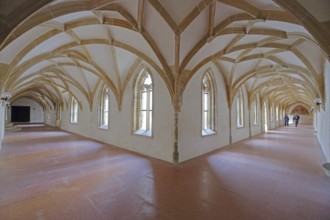 Gothic cloister of the monastery church, Benedictine monastery built in the 15th century, interior