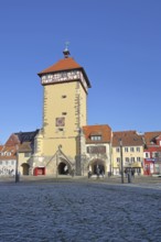 Historic Tübingen Gate built in 1330, city gate, city tower, Reutlingen, Swabian Jura,