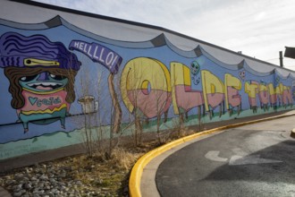 Arvada, Colorado - A mural welcomes visitors to Olde Town Arvada