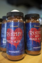 Arvada, Colorado - Bottles of spices on display at the Penzeys Spices store in Olde Town Arvada.