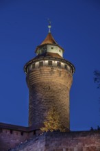 Historic Sinwell Tower, built in the 13th century, Kaiserburg, Nuremberg, Middle Franconia,