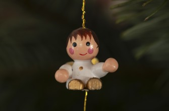 Interior view, close-up, angel, angel figurine, Christmas tree decoration, Christmas decoration,