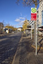 Bootshafen bus stop, public transport NAH.SH, general architecture, modern buildings, cobblestone