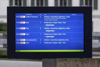 Digital timetable Bern-Kandersteg, Goppenstein, Valais, Switzerland