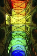 For the Lights On event at CSD Christopher Street Day 2025, the church ceiling of St. Marien will