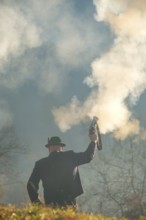 Berchtesgaden Christmas shooter, firecracker shooting down his firecracker, Bischofswiesen,