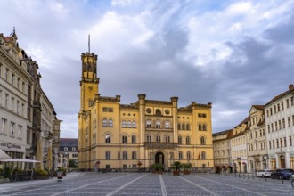The town hall on the market square of Zittau, Upper Lusatia, Saxony, Germany