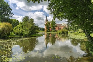 Muskau Castle in the Muskauer Park UNESCO World Heritage Site or Muzakowski Park in Bad Muskau,