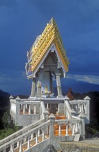 Monk in the monastery of Wat Tam Sua, which is partly on the summit of a mountain, near Krabi,