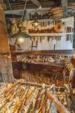 Planes, files and other tools in the historic workshop of a toy maker and tire turner, Seiffen