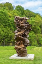Sculpture, art installation Stack by artist Tony Cragg, Purple Path art and sculpture trail of the