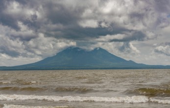 View of the concepción volcano in lake nicaragua. Landscape of Lake Nicaragua, north of Rivas. View