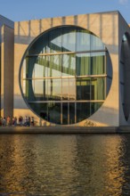 Marie-Elisabeth-Lüders-Haus in the evening light on the Spree in the government district, Berlin