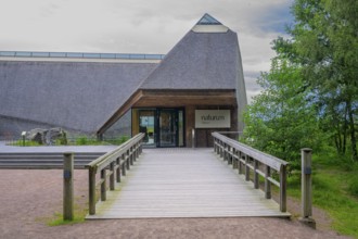 Entrance to the Naturum Nature Conservation Information Center at Vogelsee Tåkern, modern building