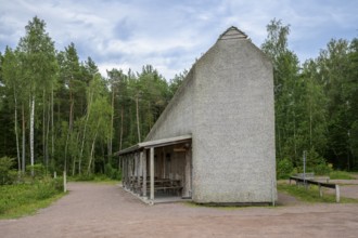 Naturum Nature Conservation Information Center at Vogelsee Tåkern, modern outbuilding with pitched