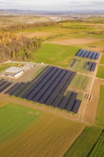 Extensive installations on fields in rural areas, energy transition, construction of PV open space,