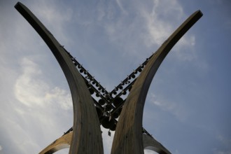 Wooden sculpture in front of the sky Winter War Memorial Winter War 1939-1940, Winter War Memorial,