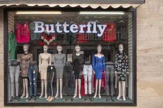 Shop window vintage fashion dolls from the 1950s, Fürth, Middle Franconia, Bavaria, Germany