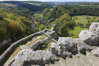 Castle ruins of Hohengundelfingen, ruins of a medieval hilltop castle, former headquarters of the