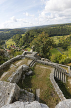 Castle ruins of Hohengundelfingen, ruins of a medieval hilltop castle, former headquarters of the