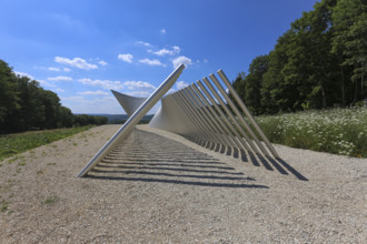 Art in public space, sculpture made of aluminum profile pipes by artist Martin Burchard, life's