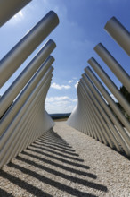 Art in public space, sculpture made of aluminum profile pipes by artist Martin Burchard, life's