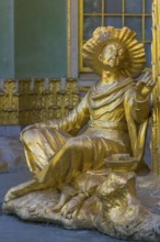 Golden sculptures as façade decoration from the Chinese House, Sanssouci Park, Potsdam