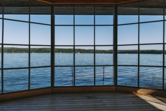 View through a panoramic window, Wannsee, Berlin
