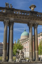 Sculpture with the City Palace and St. Nicholas Church on the Old Market Square, Potsdam