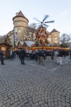 The Stuttgart Christmas Market with its magnificent Christmas pyramid and the Old Palace in the