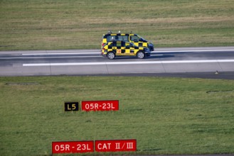 Inspection of runway 05R/23L 3000m main runway south, by Marshall vehicles also called Follow Me